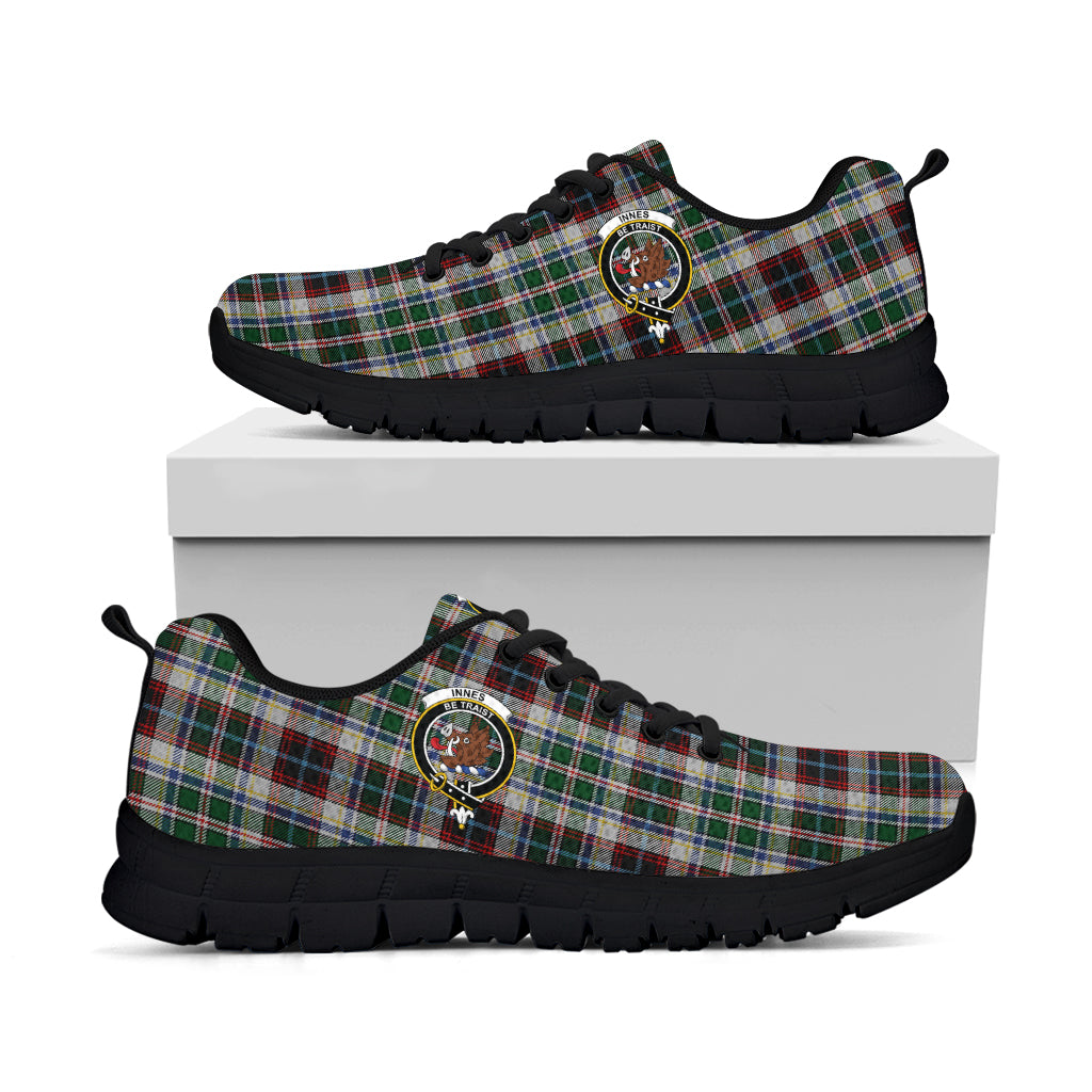 Innes Dress Tartan Sneakers with Family Crest - Tartan Vibes Clothing