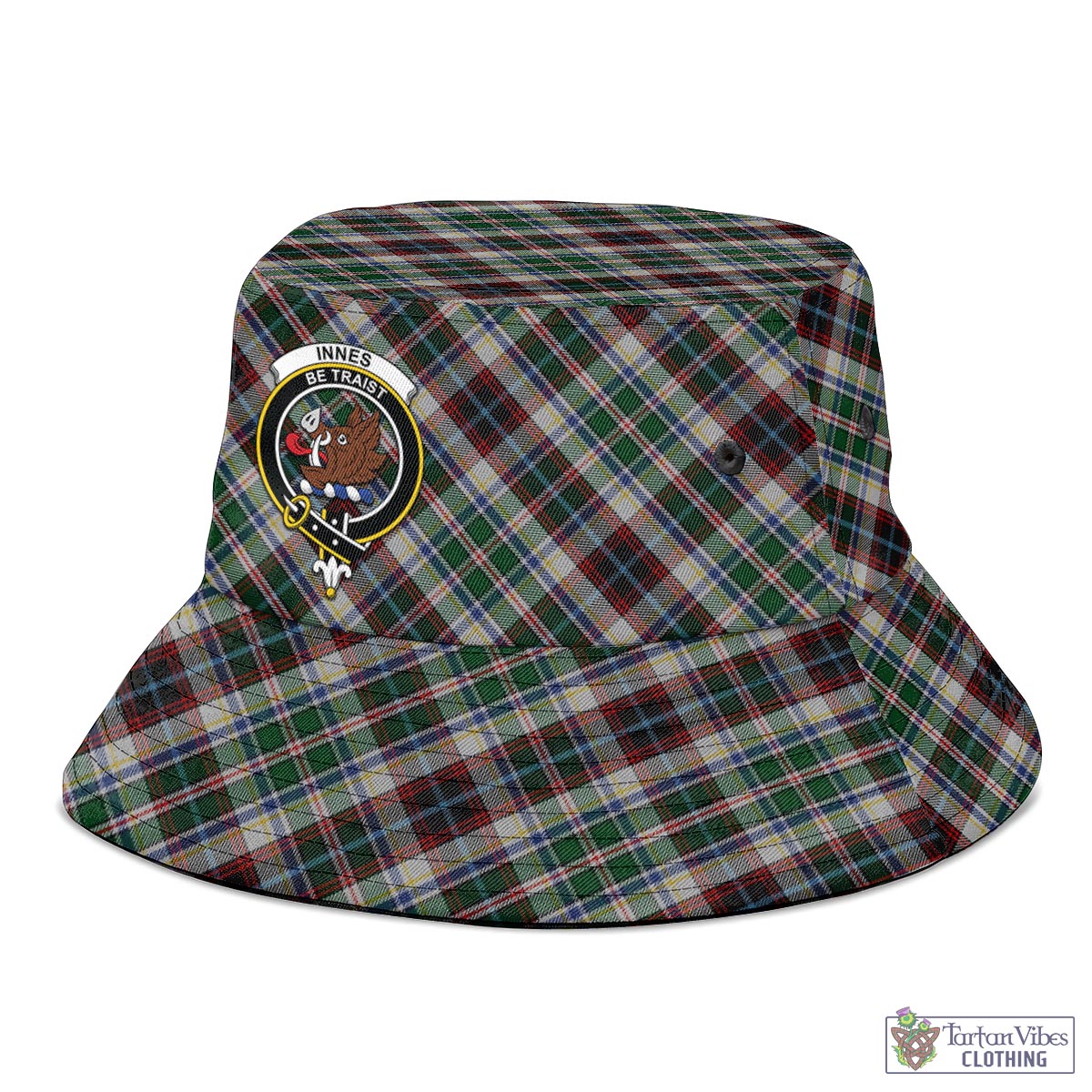 Tartan Vibes Clothing Innes Dress Tartan Bucket Hat with Family Crest