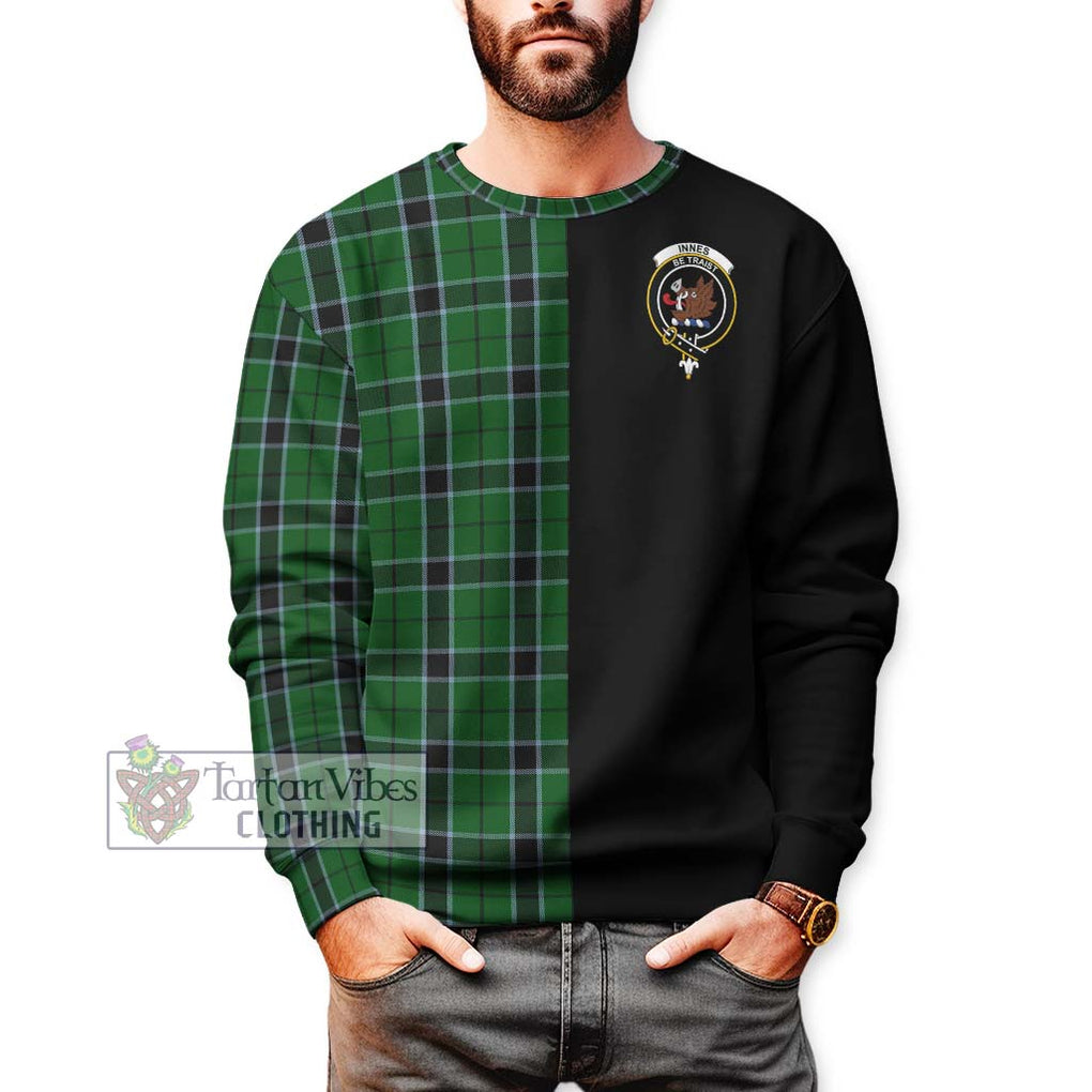 Innes Hunting Tartan Sweatshirt with Family Crest and Half Of Me Style Unisex - Tartanvibesclothing Shop