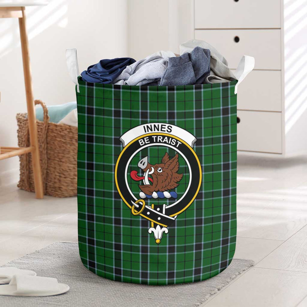 Innes Hunting Tartan Laundry Basket with Family Crest One Size - Tartanvibesclothing Shop