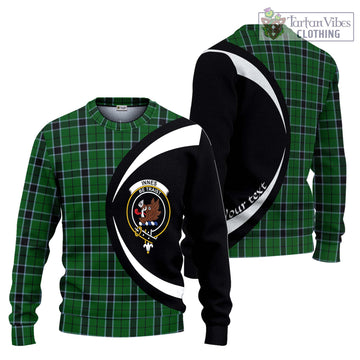 Innes Hunting Tartan Ugly Sweater with Family Crest Circle Style