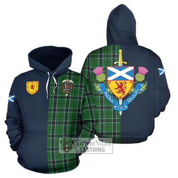 Innes Hunting Tartan Hoodie Alba with Scottish Lion Royal Arm Half Style