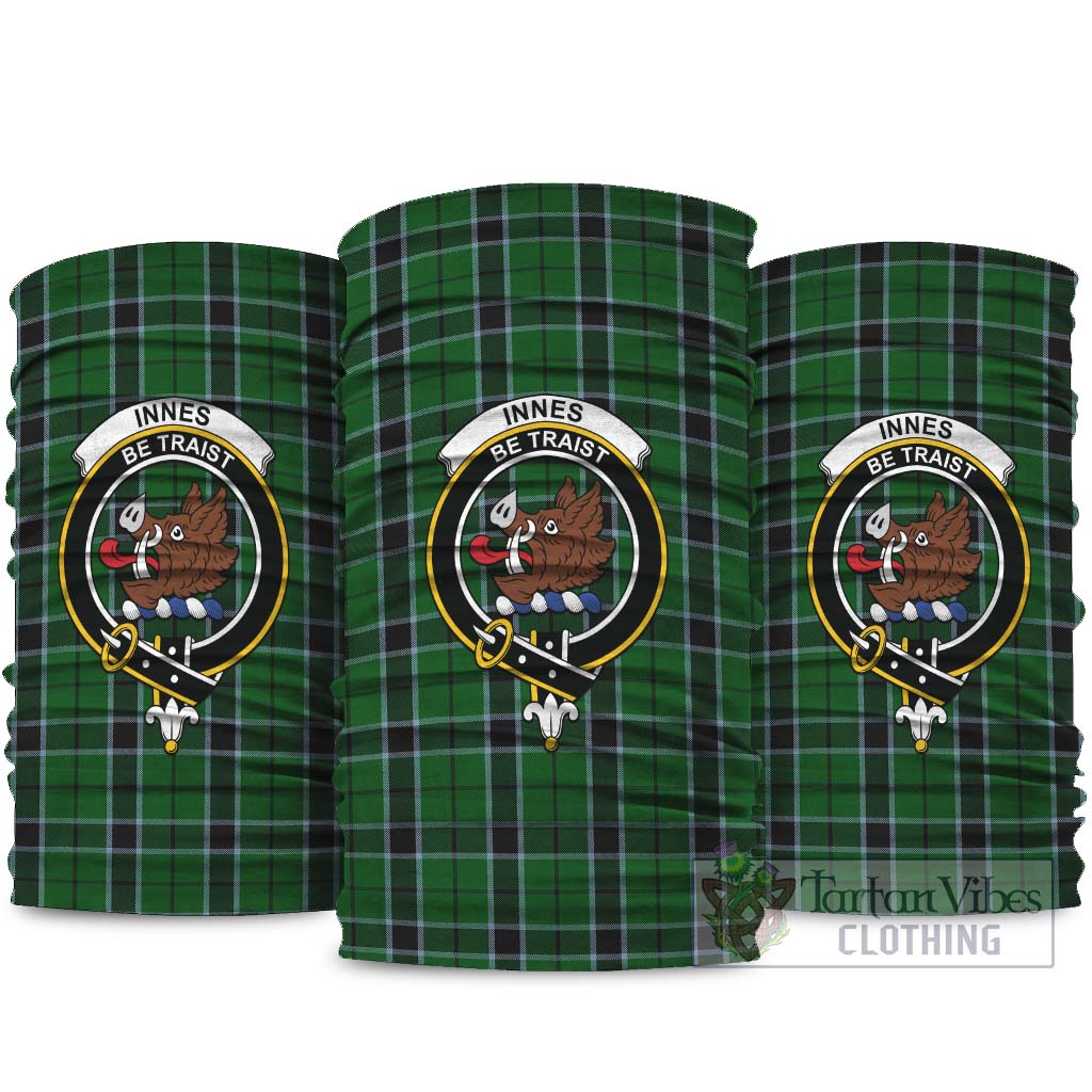 Innes Hunting Tartan Neck Gaiters, Tartan Bandanas, Tartan Head Band with Family Crest