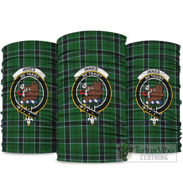 Innes Hunting Tartan Neck Gaiters, Tartan Bandanas, Tartan Head Band with Family Crest