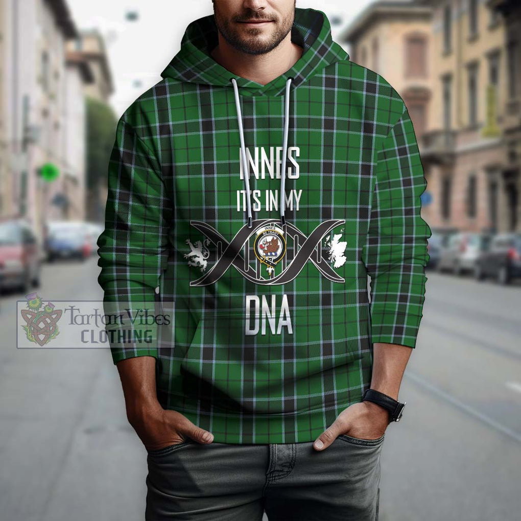 Innes Hunting Tartan Hoodie with Family Crest DNA In Me Style Pullover Hoodie - Tartanvibesclothing Shop