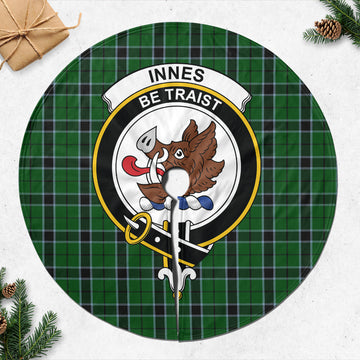 Innes Hunting Tartan Christmas Tree Skirt with Family Crest