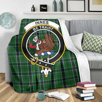 Innes Hunting Tartan Blanket with Family Crest