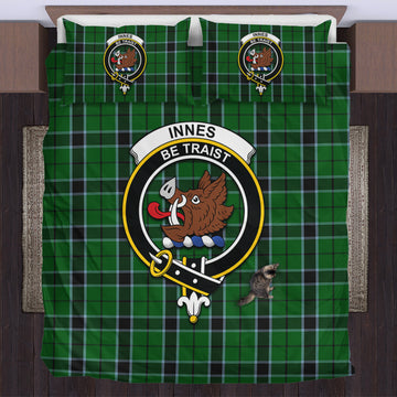 Innes Hunting Tartan Bedding Set with Family Crest