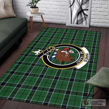 Innes Hunting Tartan Area Rug with Family Crest