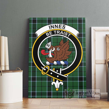 Innes Hunting Tartan Canvas Print Wall Art with Family Crest