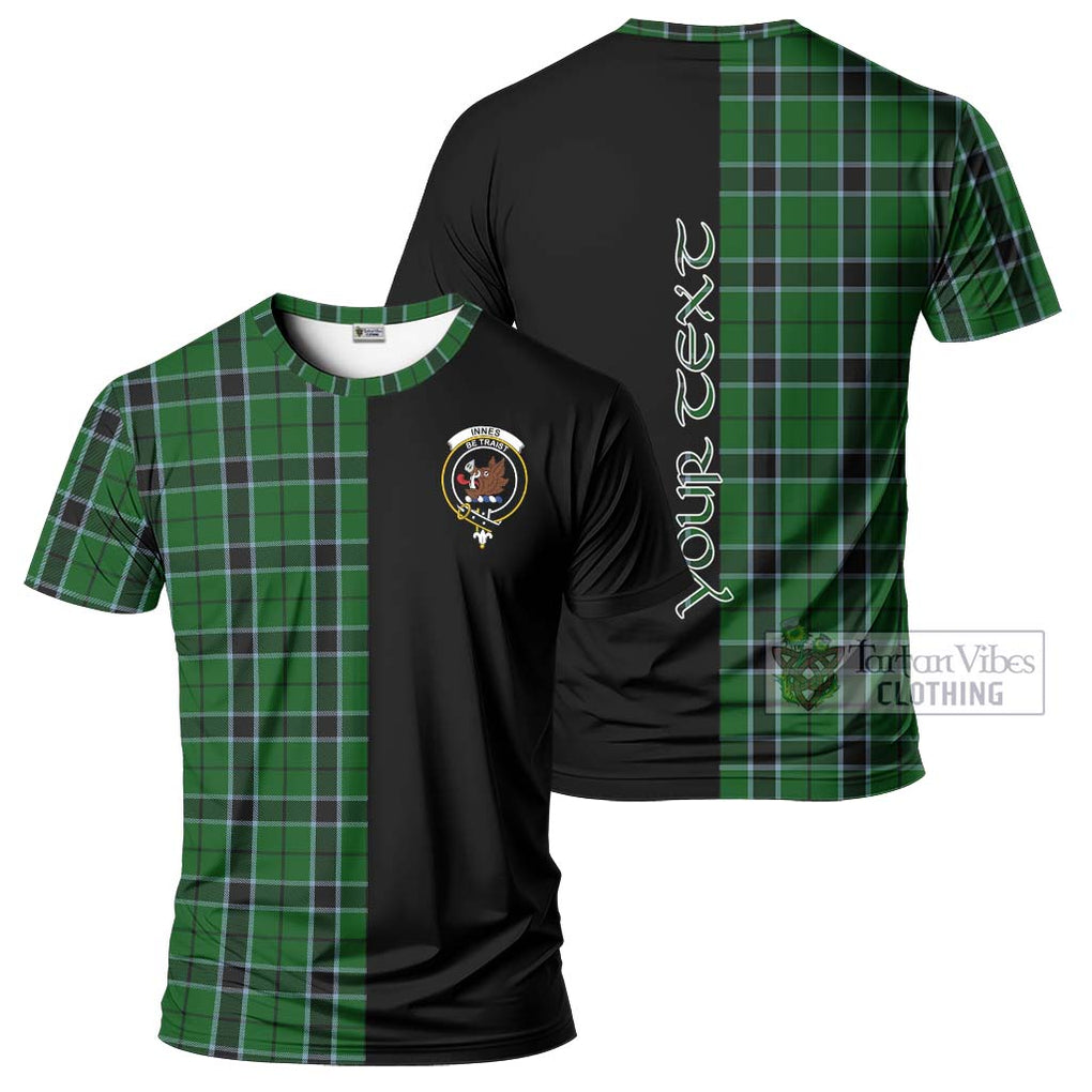 Innes Hunting Tartan T-Shirt with Family Crest and Half Of Me Style Kid's Shirt - Tartanvibesclothing Shop