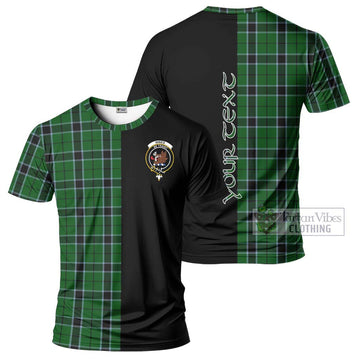 Innes Hunting Tartan T-Shirt with Family Crest and Half Of Me Style