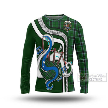 Innes Hunting Tartan Long Sleeve T-Shirt with Epic Bagpipe Style