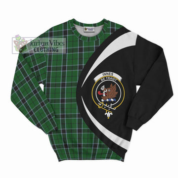 Innes Hunting Tartan Sweatshirt with Family Crest Circle Style