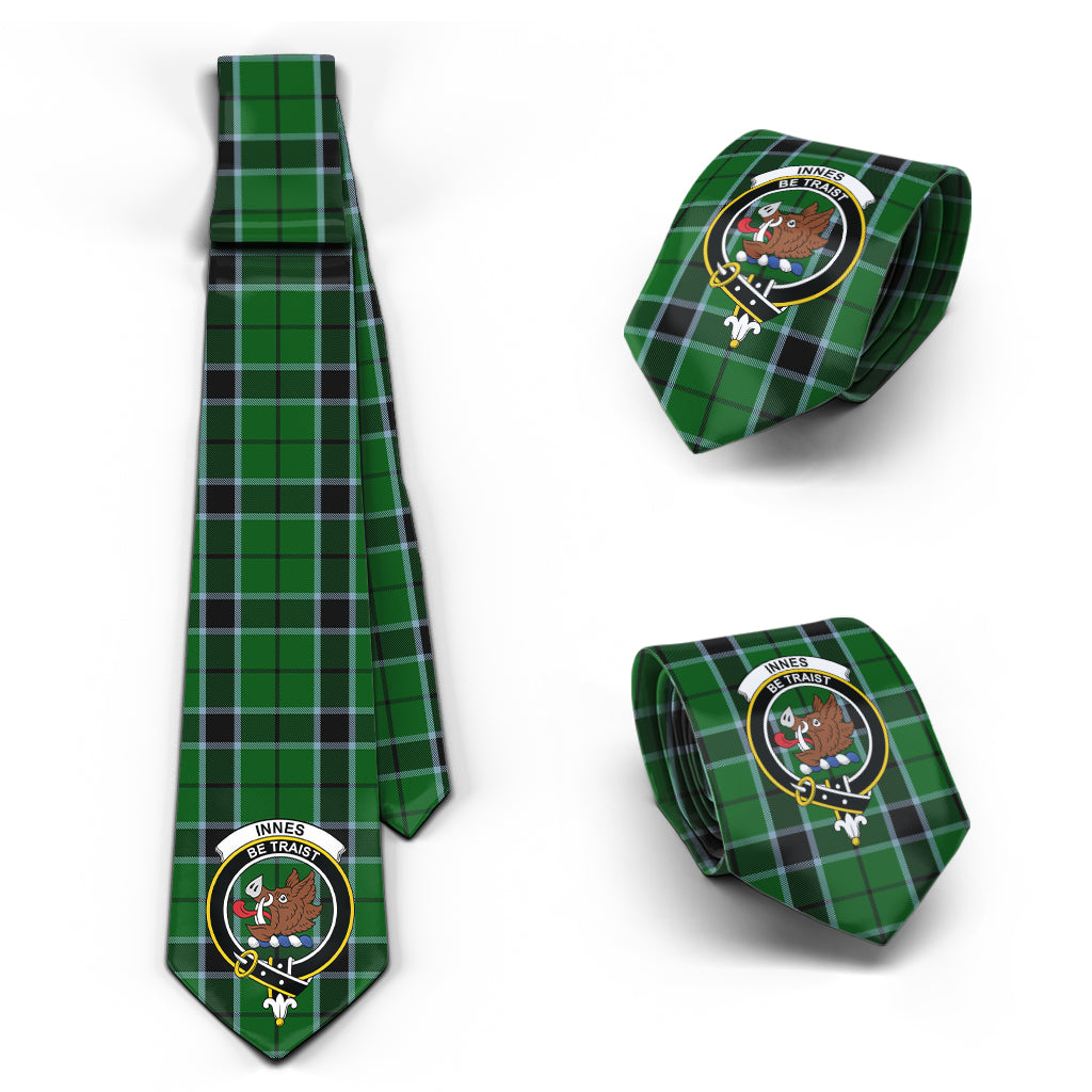 Innes Hunting Tartan Classic Necktie with Family Crest Necktie One Size - Tartan Vibes Clothing