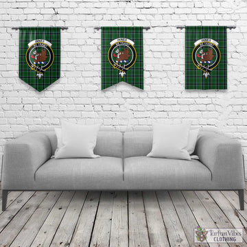 Innes Hunting Tartan Gonfalon, Tartan Banner with Family Crest