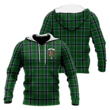 Innes Hunting Tartan Knitted Hoodie with Family Crest