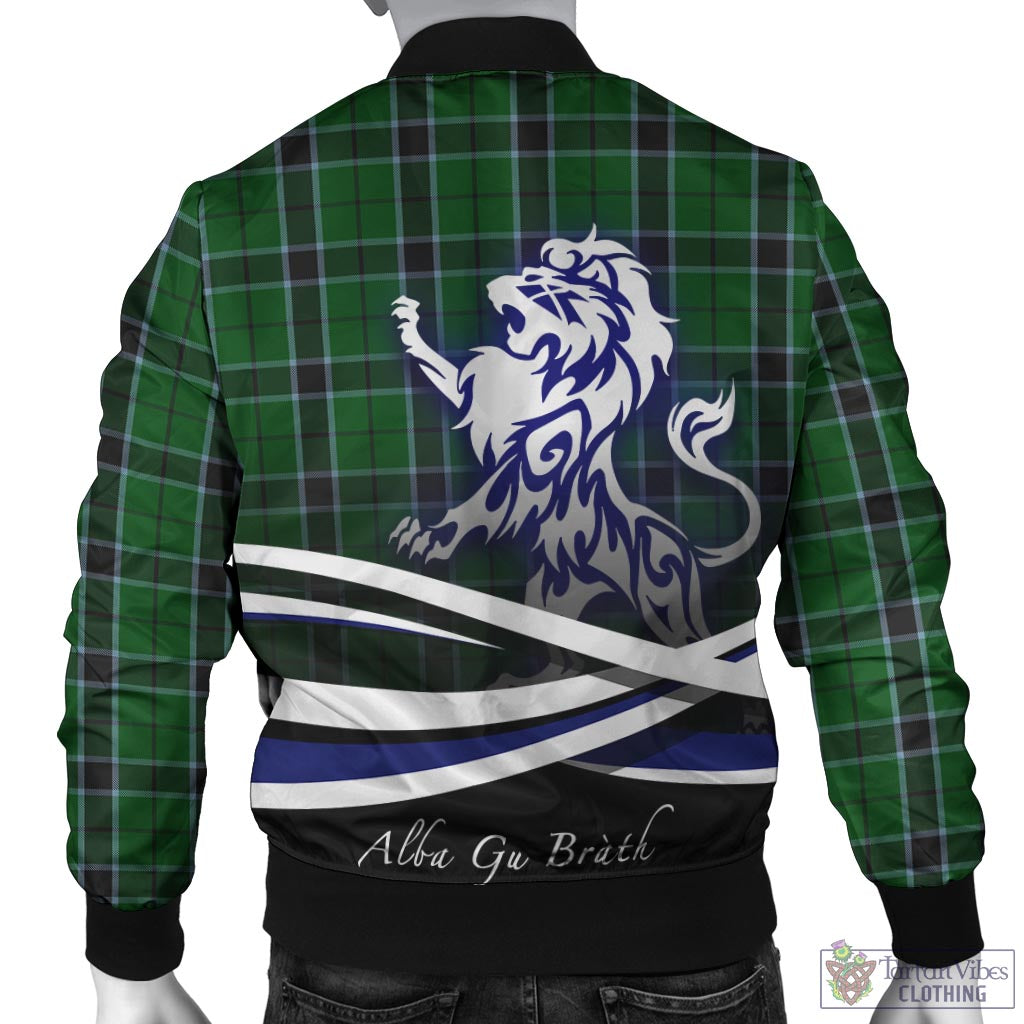 Tartan Vibes Clothing Innes Hunting Tartan Bomber Jacket with Alba Gu Brath Regal Lion Emblem