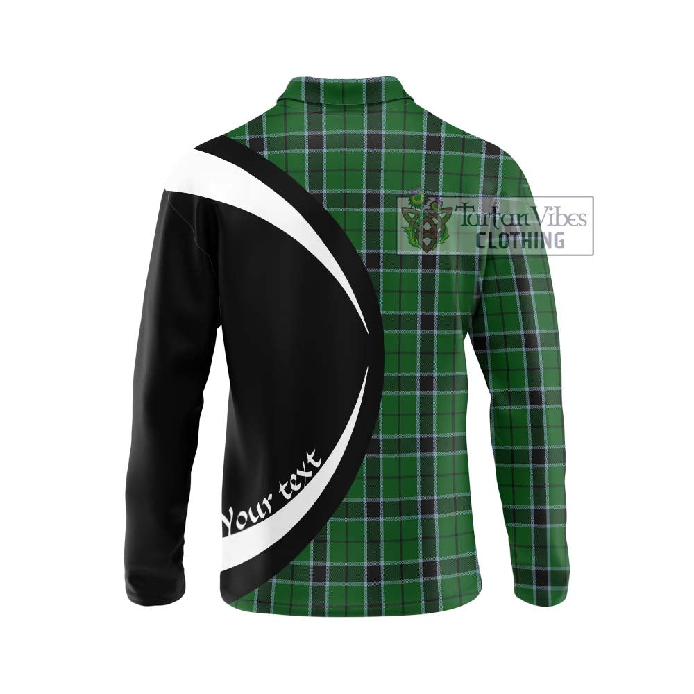 Innes Hunting Tartan Long Sleeve Polo Shirt with Family Crest Circle Style - Tartan Vibes Clothing