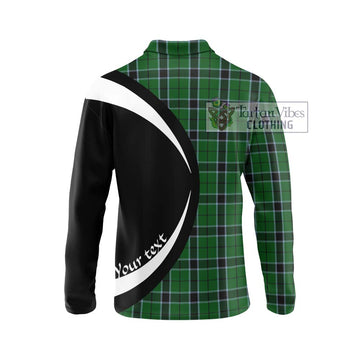 Innes Hunting Tartan Long Sleeve Polo Shirt with Family Crest Circle Style