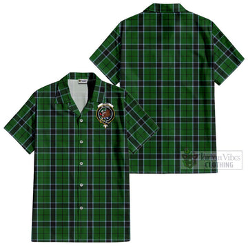 Innes Hunting Tartan Cotton Hawaiian Shirt with Family Crest