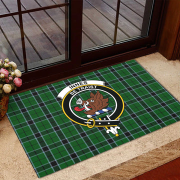 Innes Hunting Tartan Door Mat with Family Crest