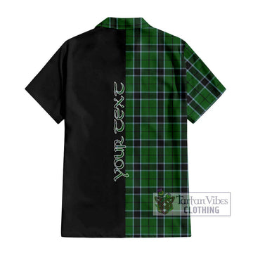 Innes Hunting Tartan Short Sleeve Button Shirt with Family Crest and Half Of Me Style