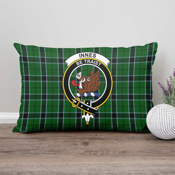 Innes Hunting Tartan Pillow Cover with Family Crest