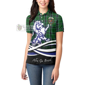 Innes Hunting Tartan Women's Polo Shirt with Alba Gu Brath Regal Lion Emblem