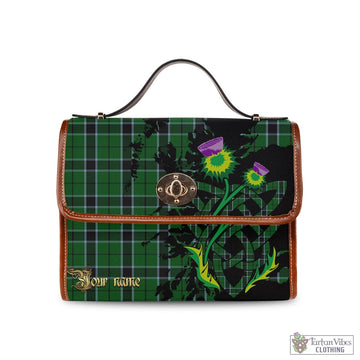 Innes Hunting Tartan Waterproof Canvas Bag with Scotland Map and Thistle Celtic Accents