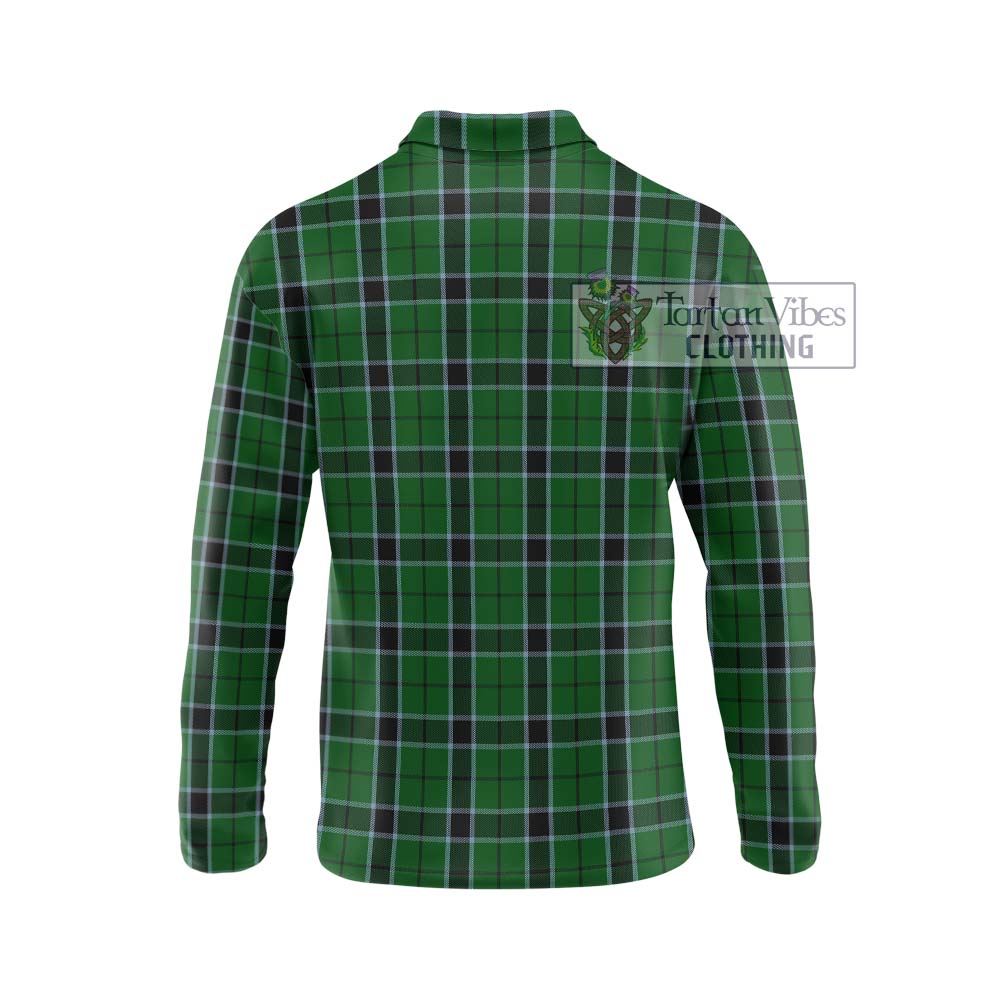 Innes Hunting Tartan Long Sleeve Polo Shirt with Family Crest DNA In Me Style - Tartanvibesclothing Shop