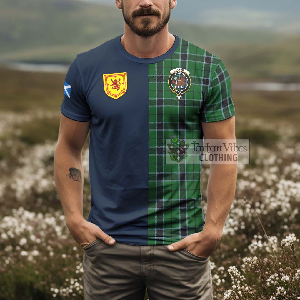 Tartan Vibes Clothing Innes Hunting Tartan T-Shirt Alba with Scottish Lion Royal Arm Half Style