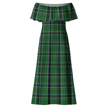 Innes Hunting Tartan Off Shoulder Long Dress