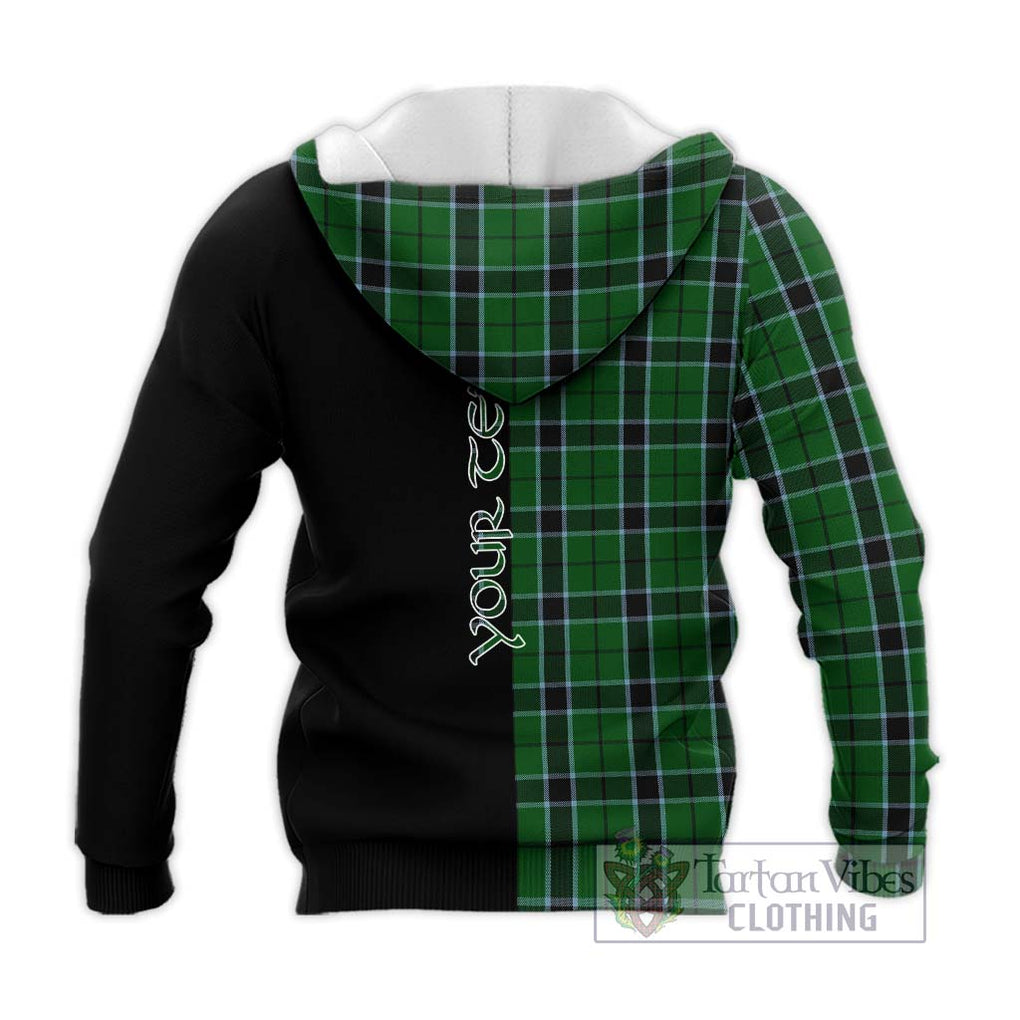 Innes Hunting Tartan Knitted Hoodie with Family Crest and Half Of Me Style - Tartanvibesclothing Shop