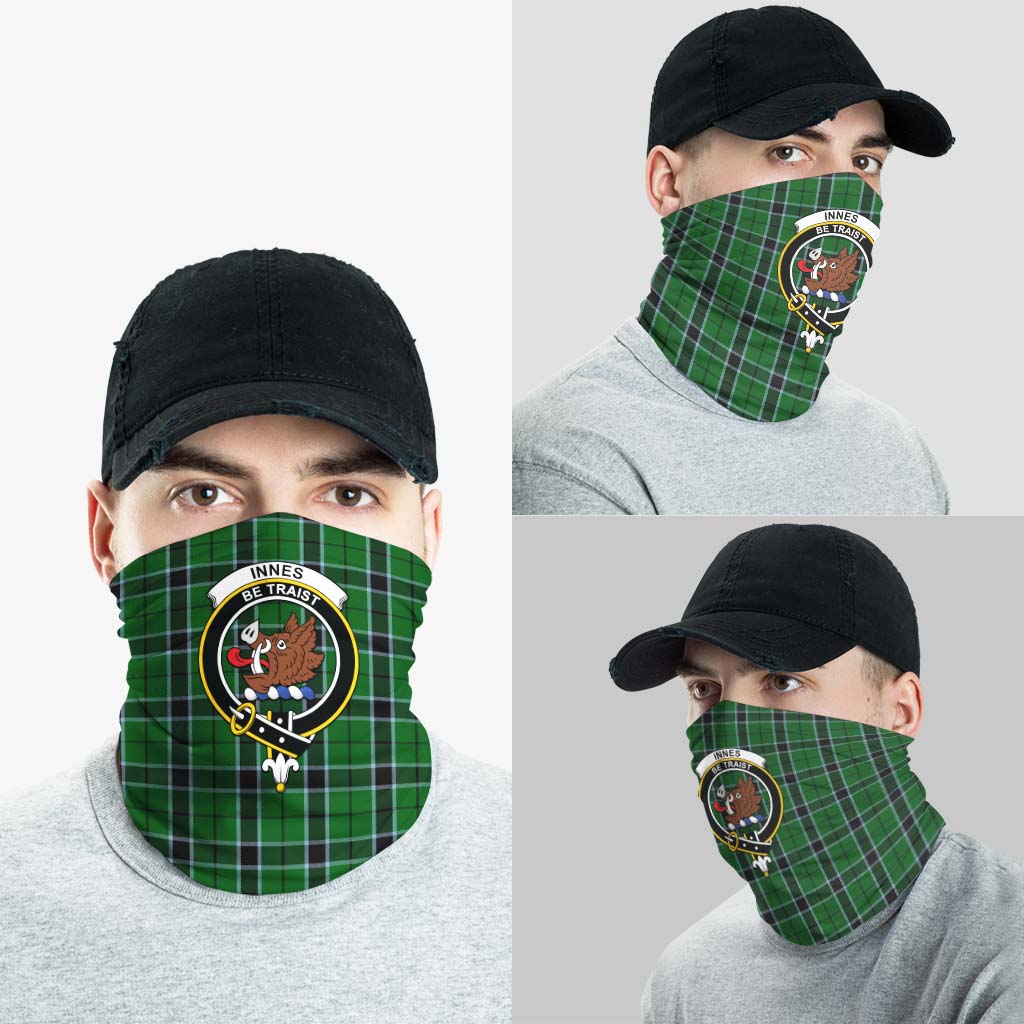 Innes Hunting Tartan Neck Gaiters, Tartan Bandanas, Tartan Head Band with Family Crest