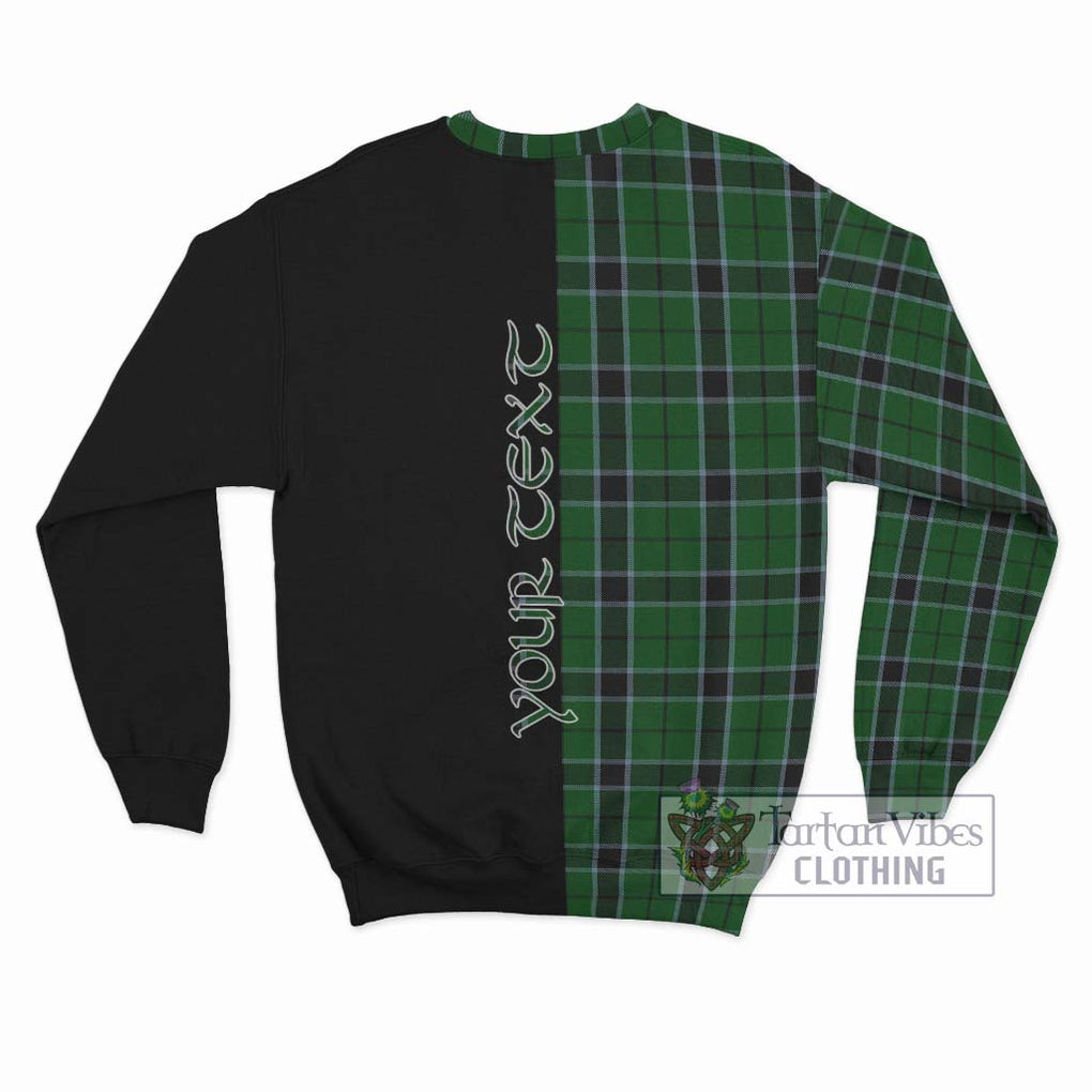 Innes Hunting Tartan Sweatshirt with Family Crest and Half Of Me Style - Tartanvibesclothing Shop