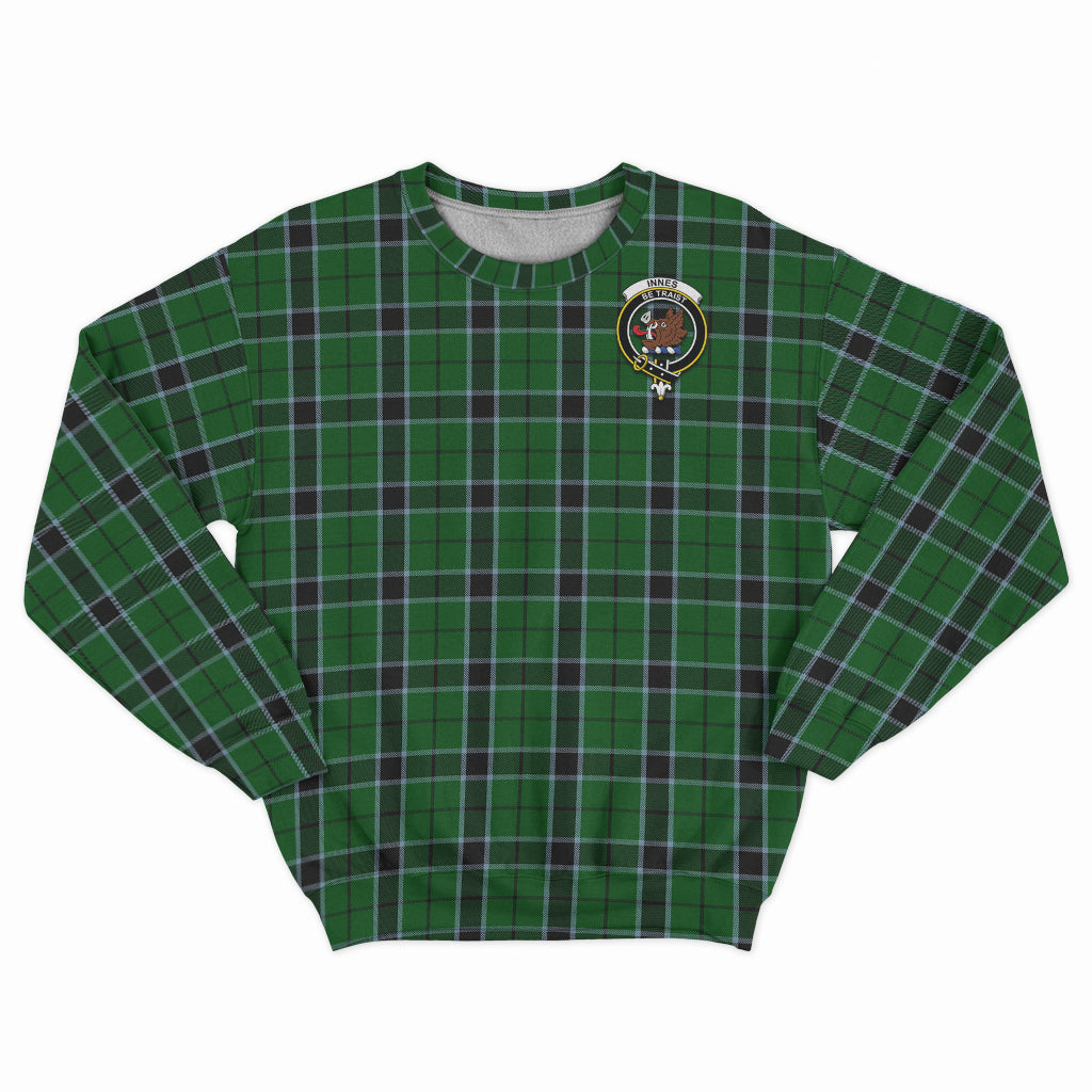 Innes Hunting Tartan Sweatshirt with Family Crest - Tartan Vibes Clothing