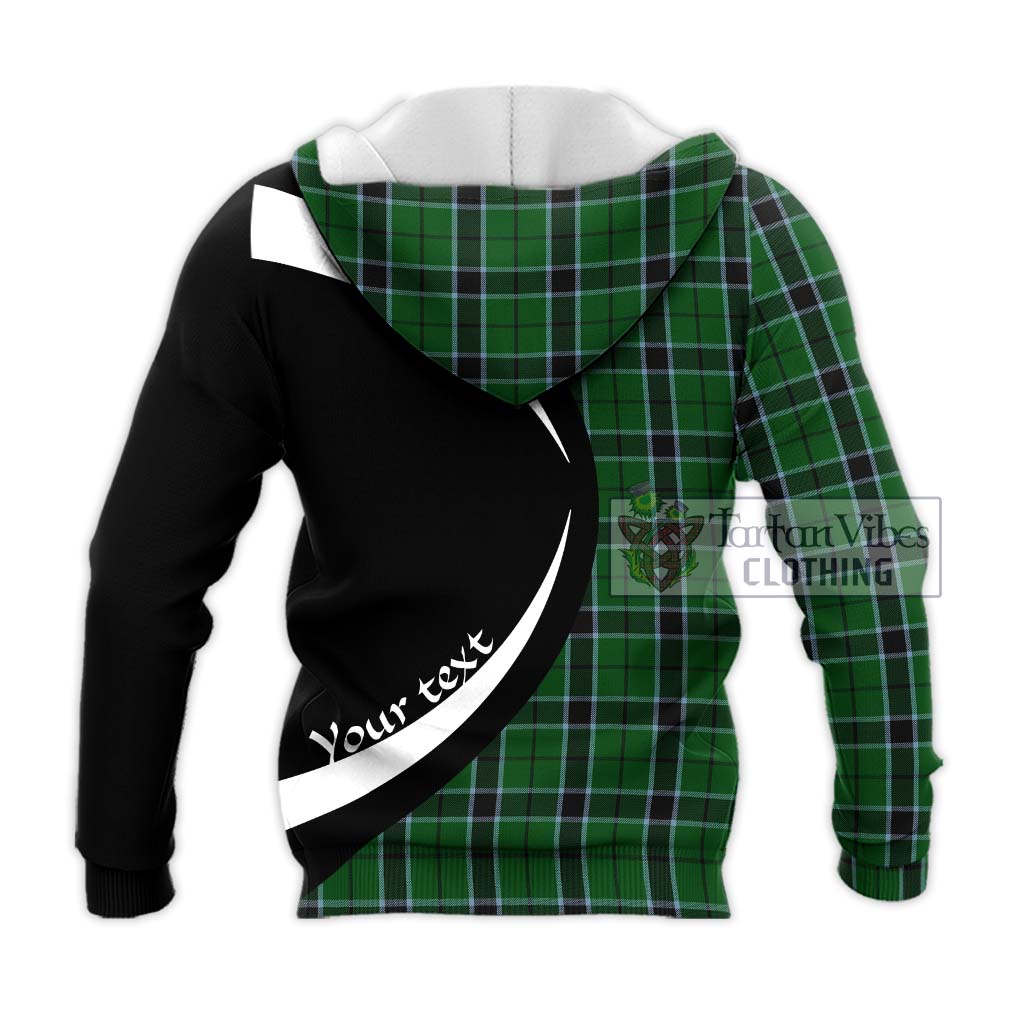 Innes Hunting Tartan Knitted Hoodie with Family Crest Circle Style - Tartan Vibes Clothing