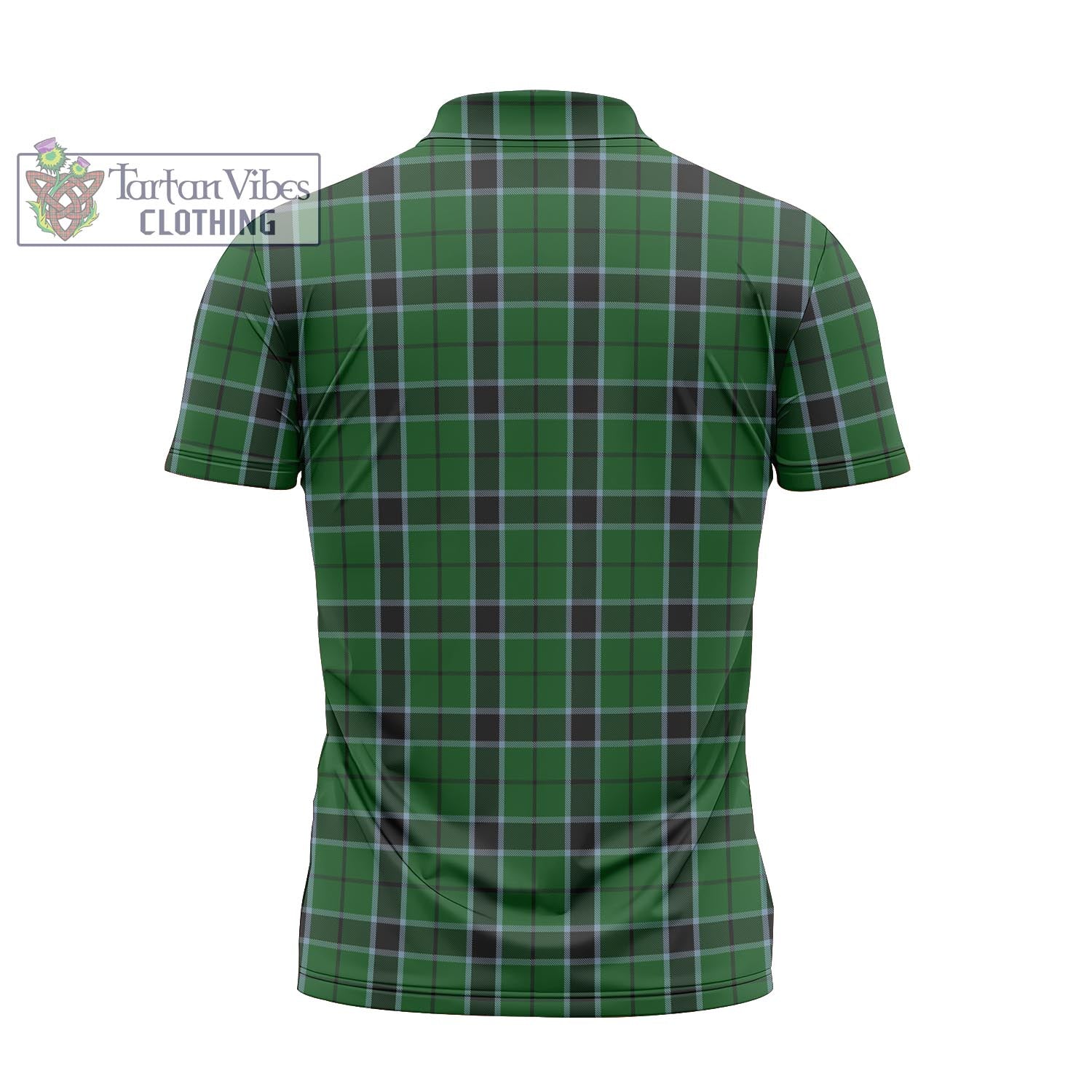 Tartan Vibes Clothing Innes Hunting Tartan Zipper Polo Shirt with Family Crest