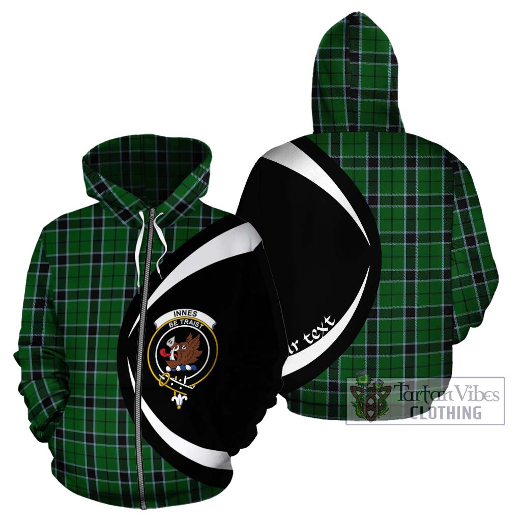 Tartan Vibes Clothing Innes Hunting Tartan Hoodie with Family Crest Circle Style