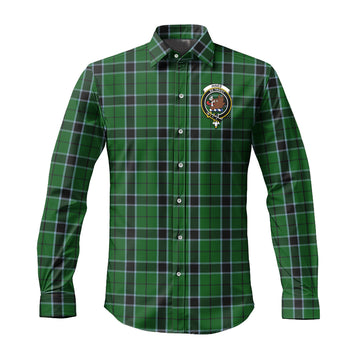 Innes Hunting Tartan Long Sleeve Button Up Shirt with Family Crest