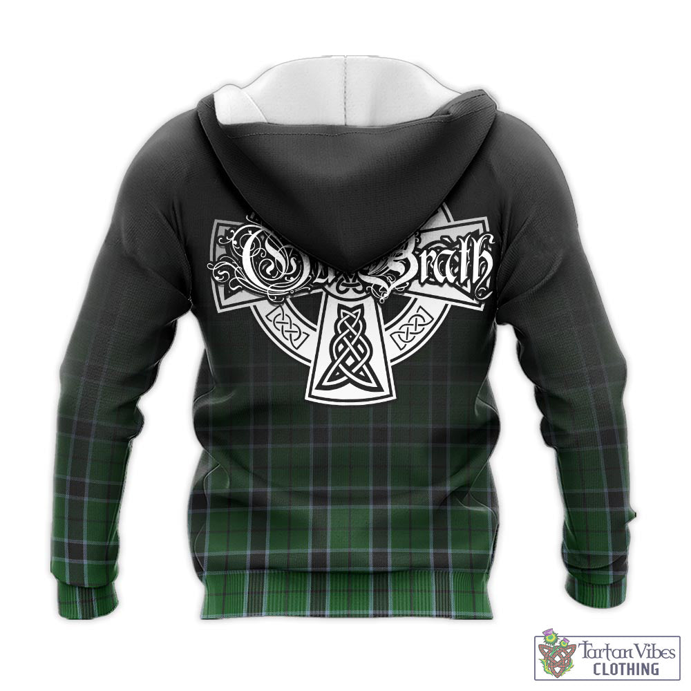 Tartan Vibes Clothing Innes Hunting Tartan Knitted Hoodie Featuring Alba Gu Brath Family Crest Celtic Inspired