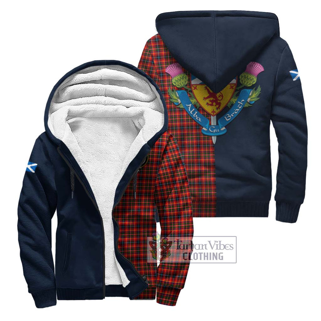 Tartan Vibes Clothing Innes Modern Tartan Sherpa Hoodie with Scottish Lion Royal Arm Half Style