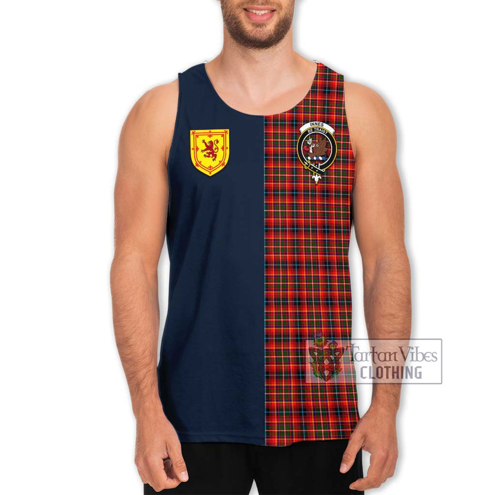 Tartan Vibes Clothing Innes Modern Tartan Men's Tank Top with Scottish Lion Royal Arm Half Style