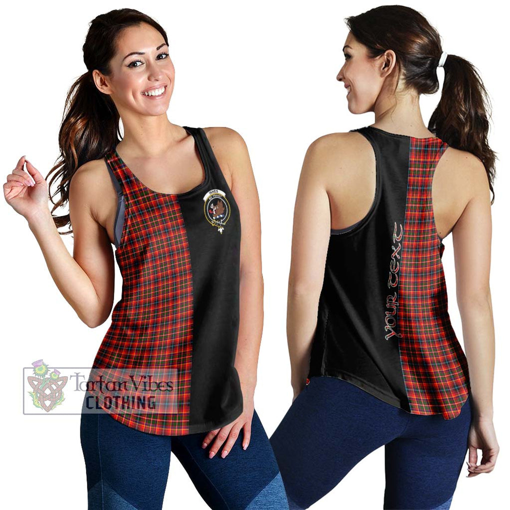 Innes Modern Tartan Women's Racerback Tanks with Family Crest and Half Of Me Style 4XL - Tartanvibesclothing Shop