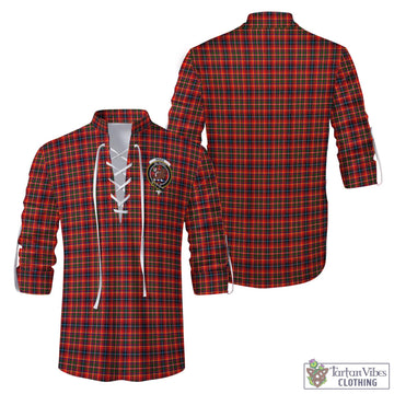 Innes Modern Tartan Men's Scottish Traditional Jacobite Ghillie Kilt Shirt with Family Crest