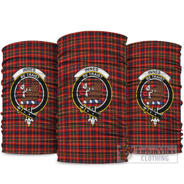 Innes Modern Tartan Neck Gaiters, Tartan Bandanas, Tartan Head Band with Family Crest