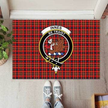 Innes Modern Tartan Door Mat with Family Crest