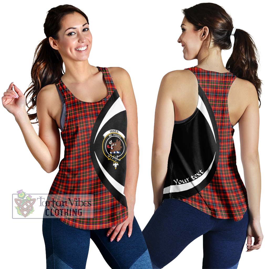 Innes Modern Tartan Women's Racerback Tanks with Family Crest Circle Style 4XL - Tartan Vibes Clothing