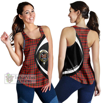 Innes Modern Tartan Women's Racerback Tanks with Family Crest Circle Style